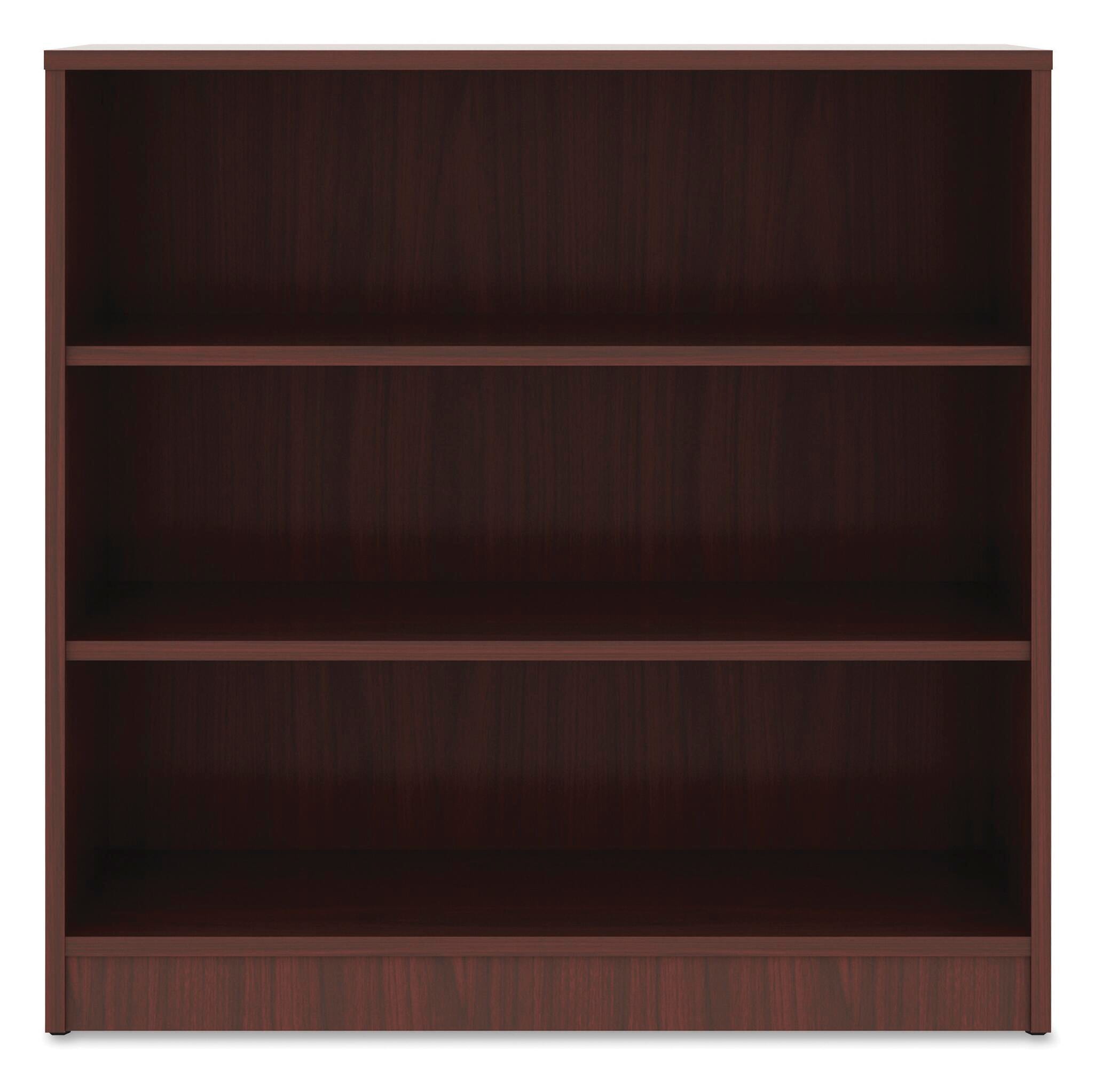 Lorell Laminate 3 Shelf Bookcase, 36 x 12 x 36 Inches, Mahogany 1575455